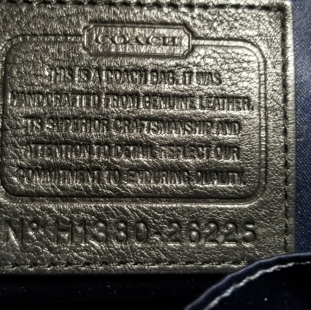 Coach black genuine leather bag with gold accents - Picture 7 of 7